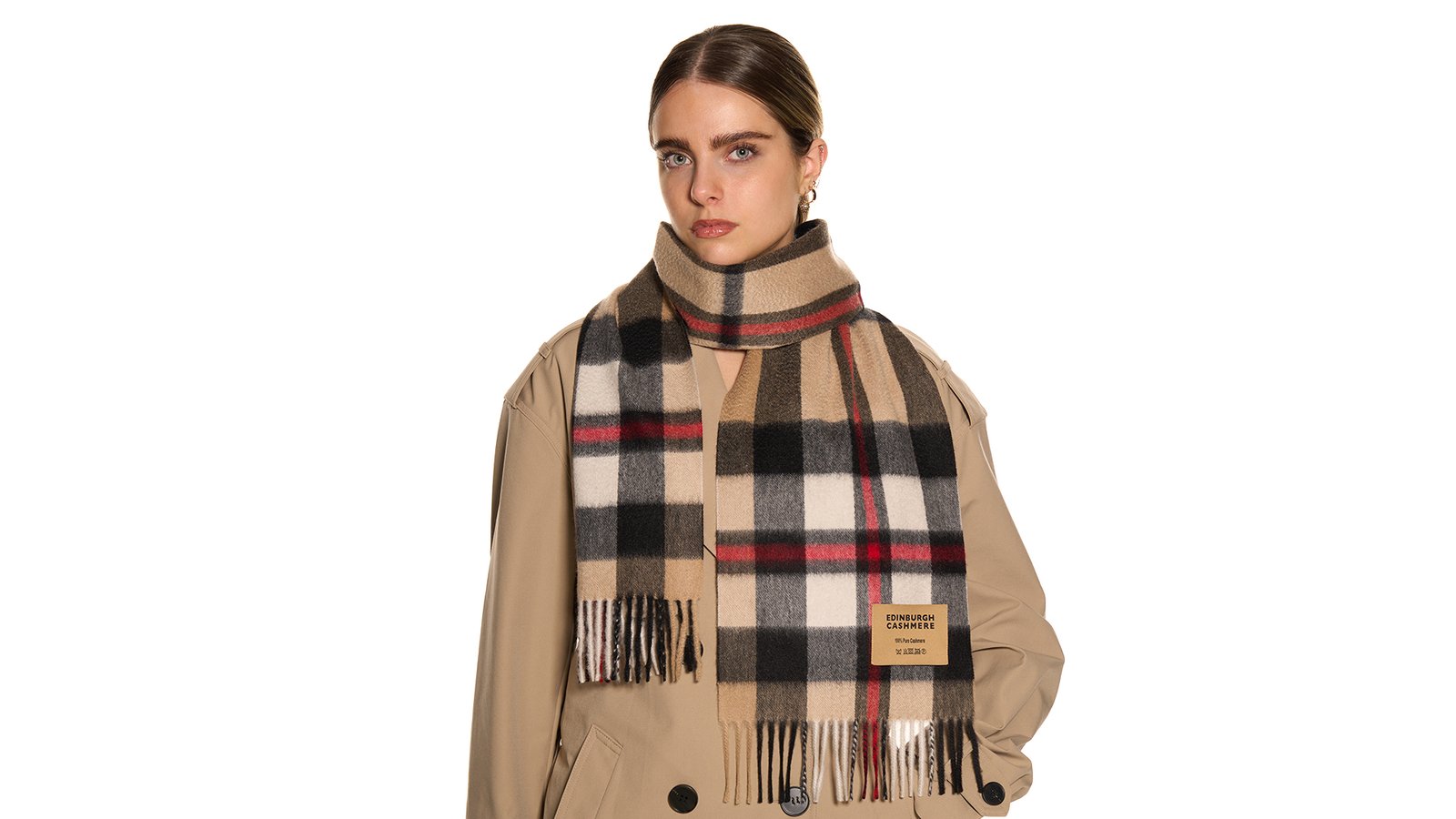 Check Cashmere Scarf given as a professional or friend gift